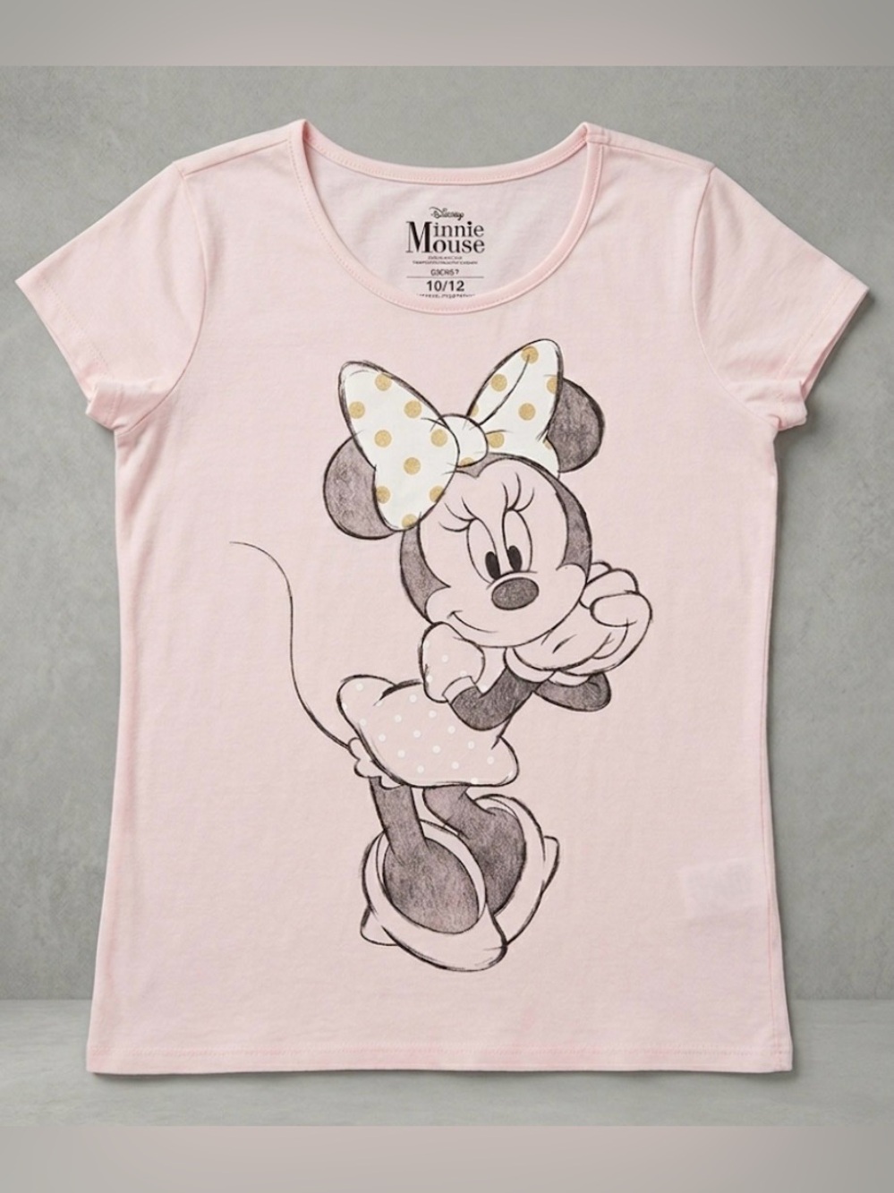 Disney | Minnie Pink Gold Black Tshirt | 10